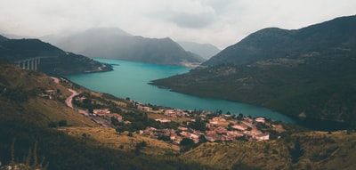 The lake house bird 's-eye view
